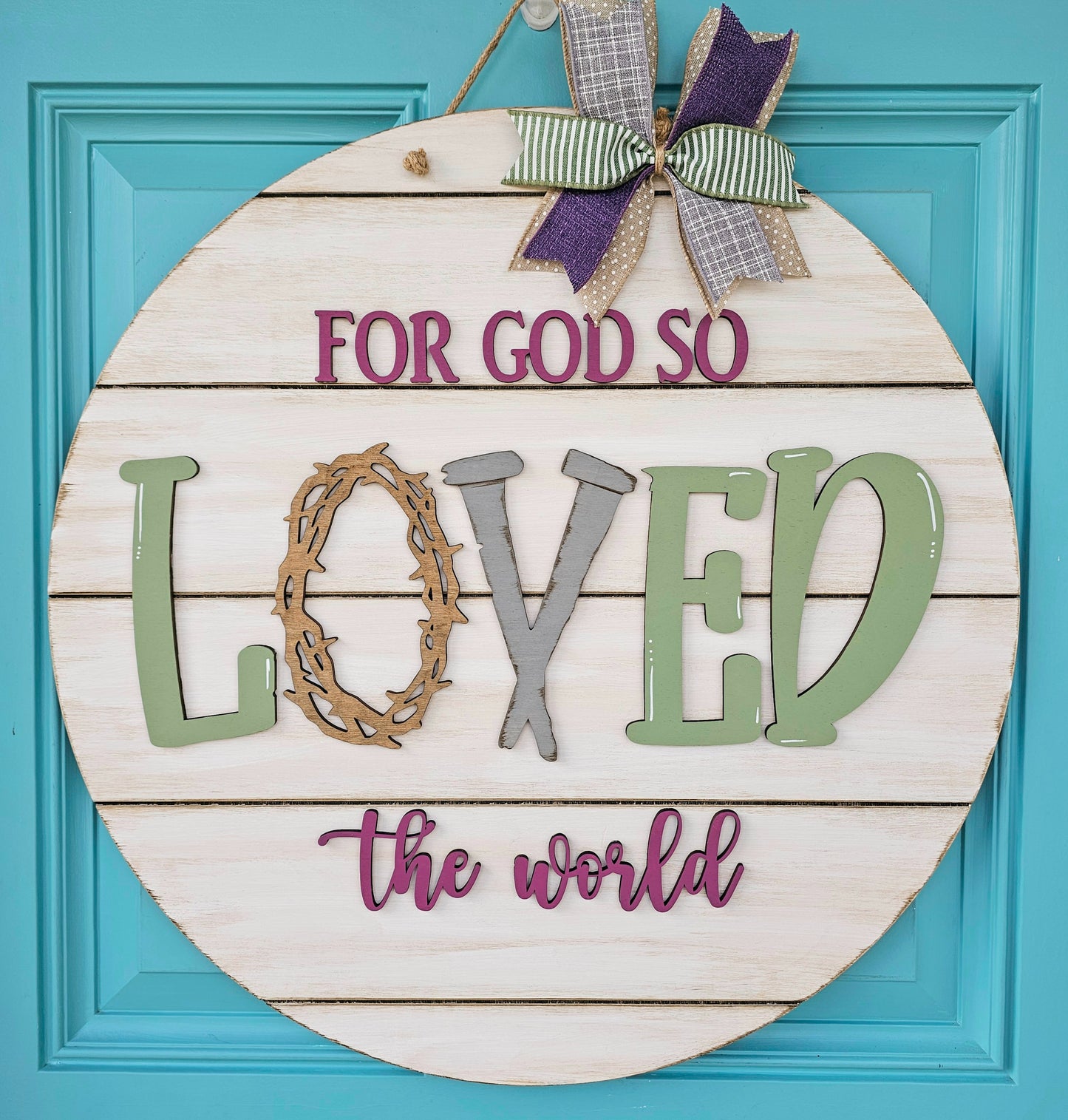 For God So Loved the World Door Hanger