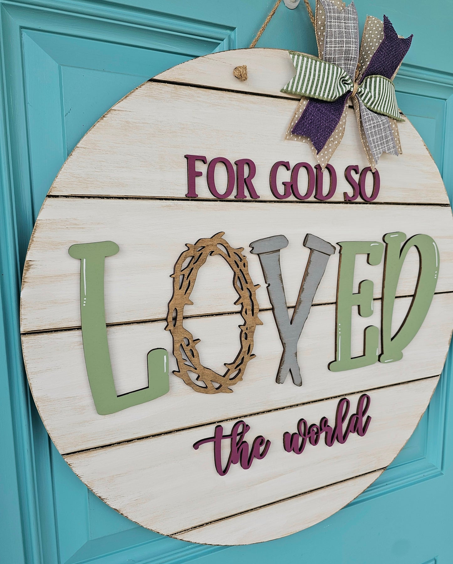 For God So Loved the World Door Hanger