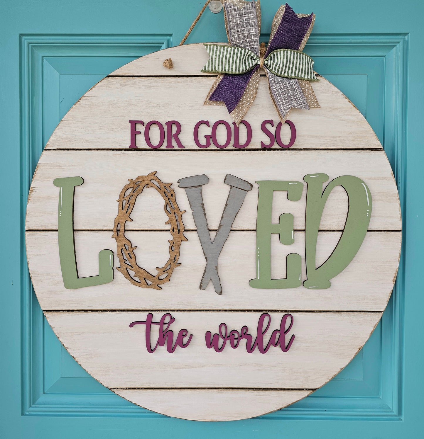 For God So Loved the World Door Hanger