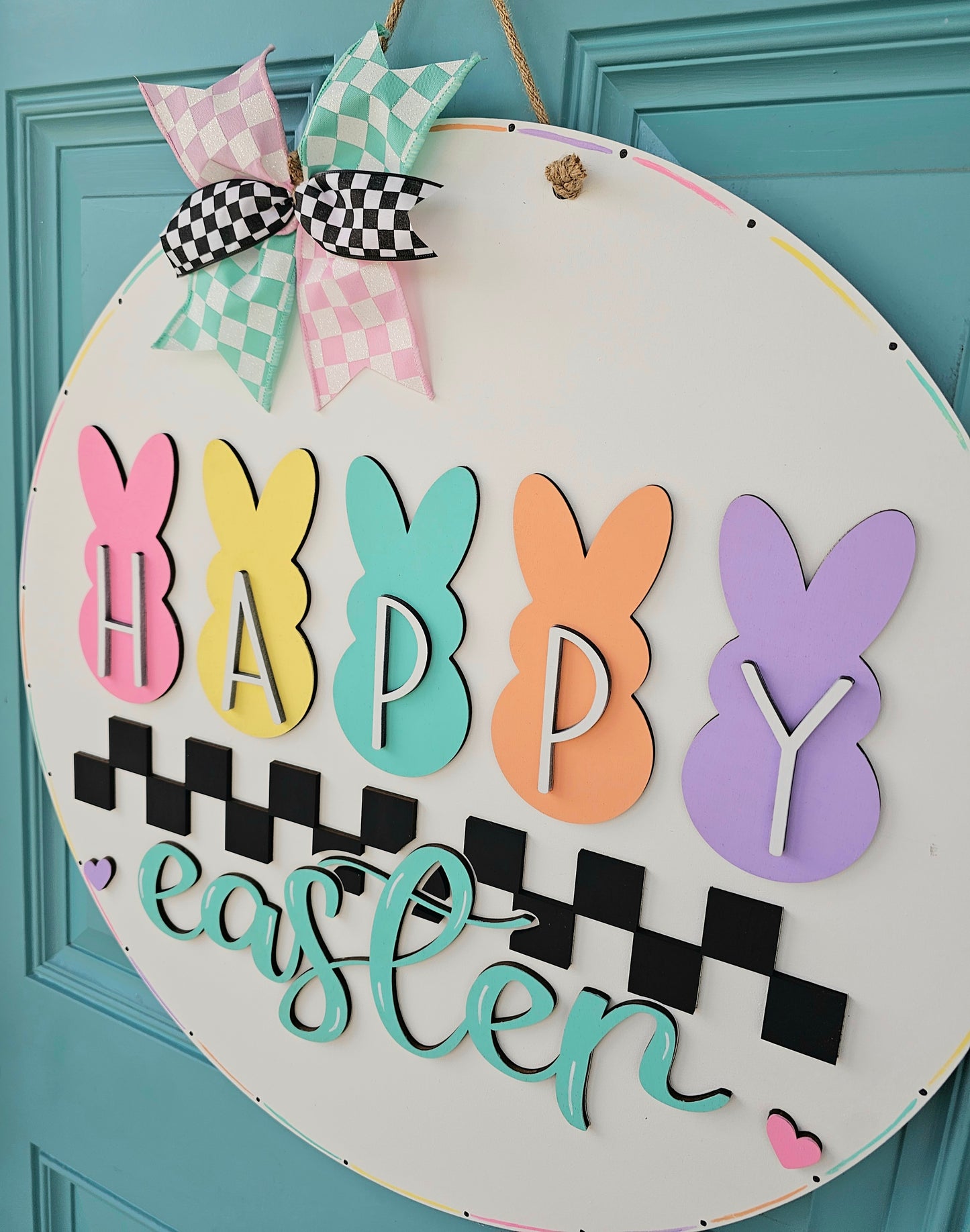 Easter Checkered Door Hanger