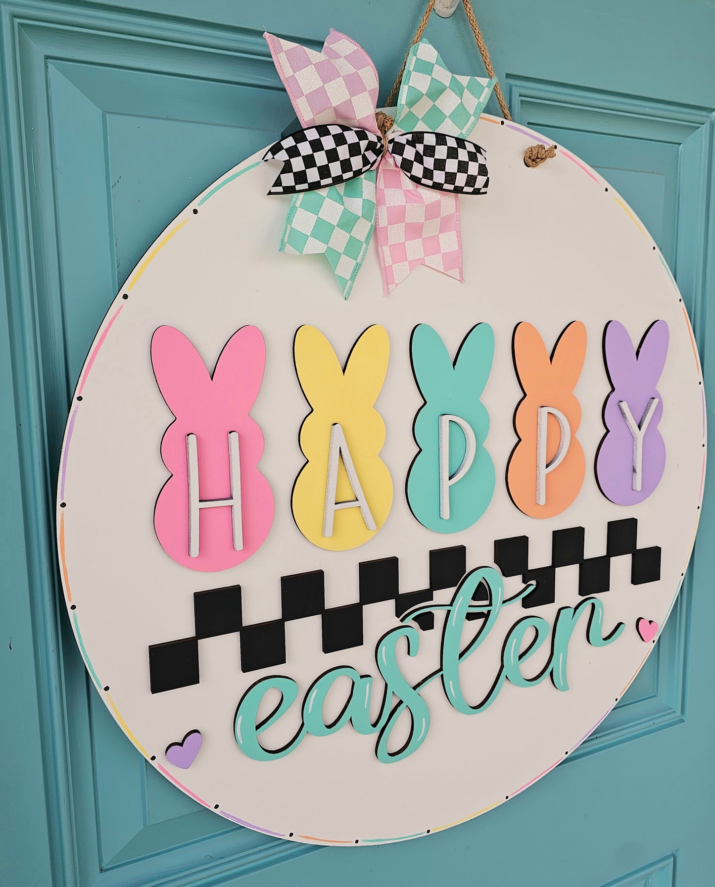 Easter Checkered Door Hanger