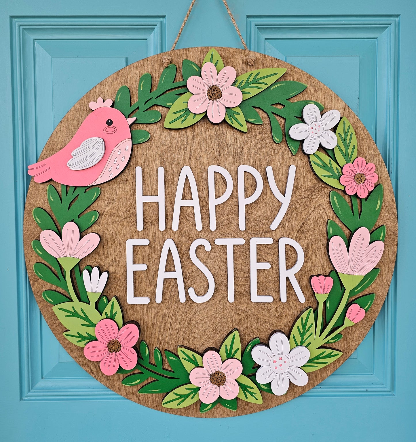 Easter Floral Wreath Door Hanger