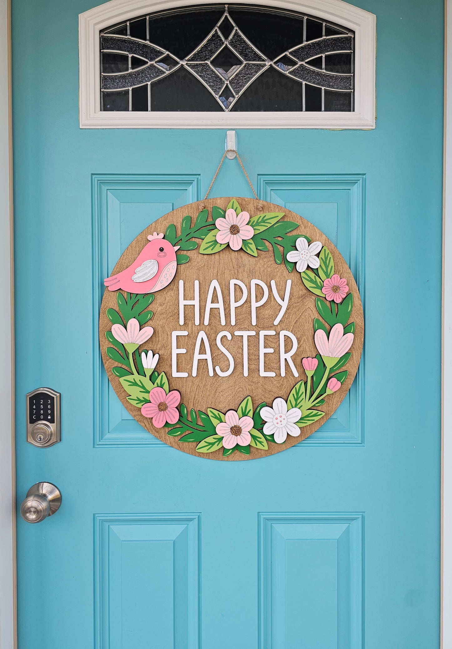 Easter Floral Wreath Door Hanger