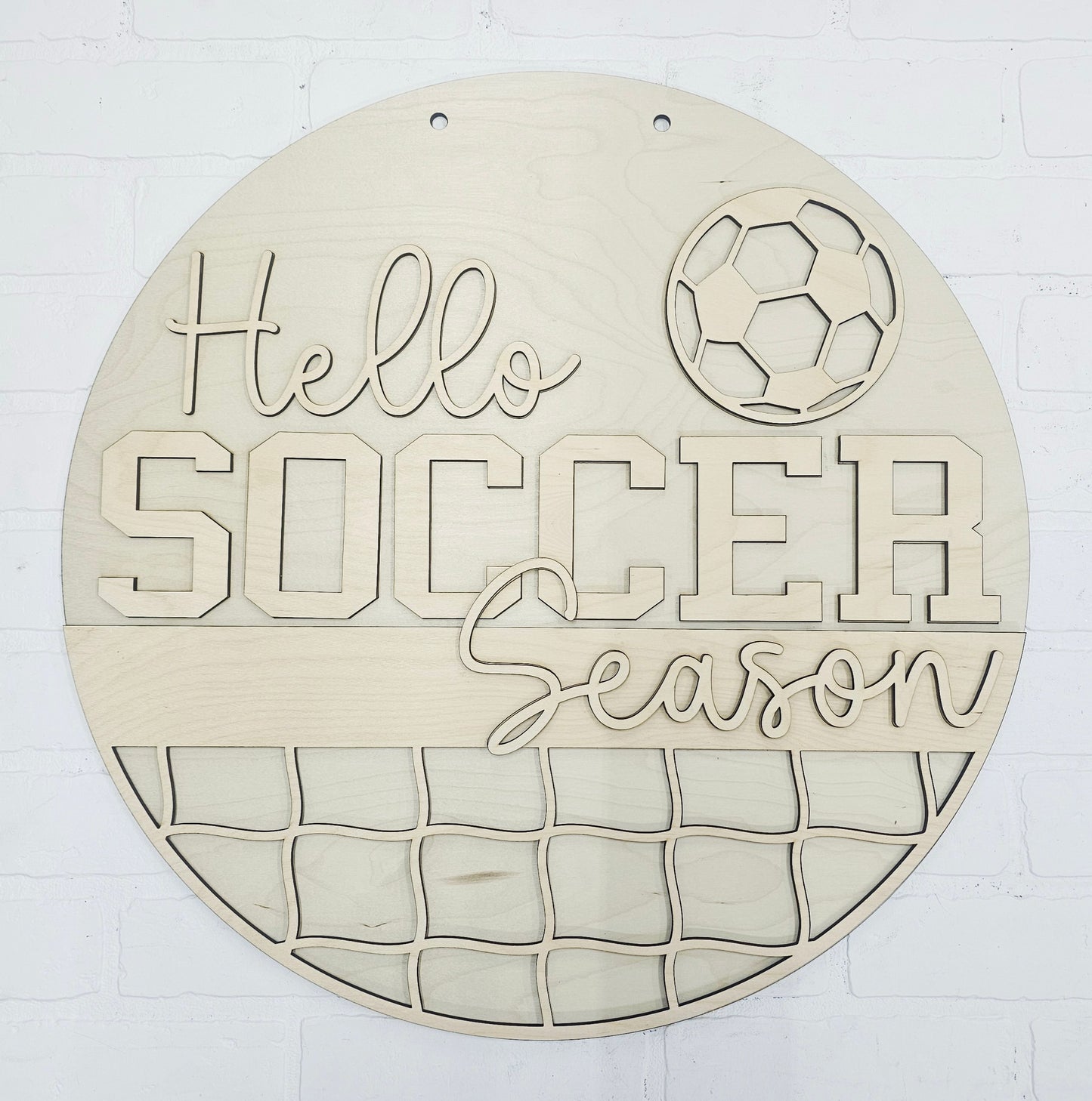 Hello Soccer Season Door Hanger