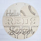 Hello Reds Season Door Hanger