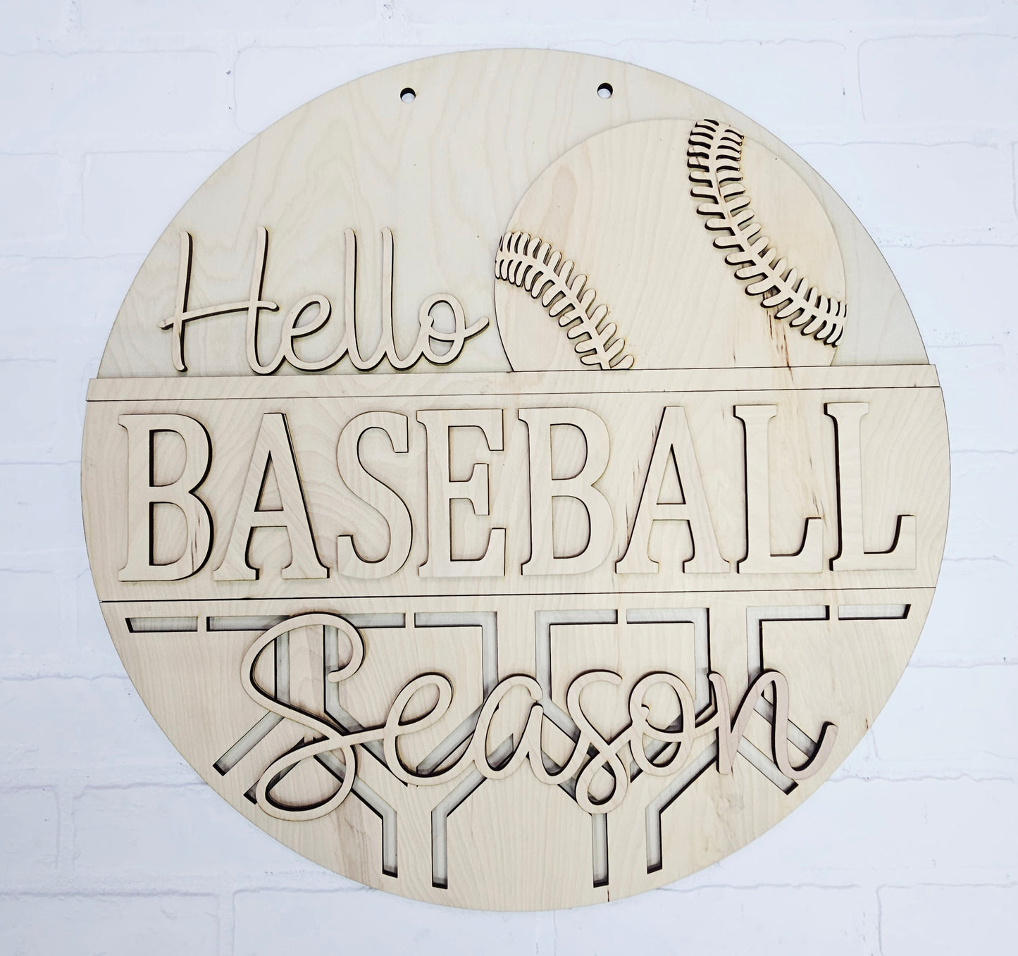 Hello Baseball Season Door Hanger