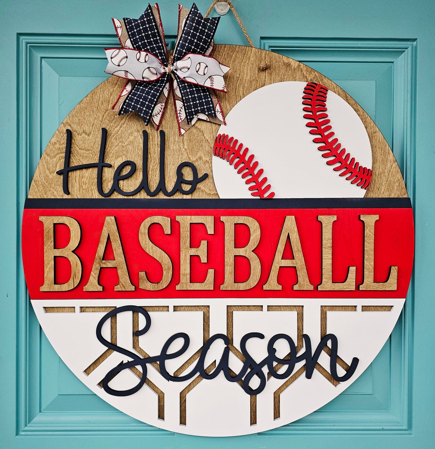 Hello Baseball Season Door Hanger