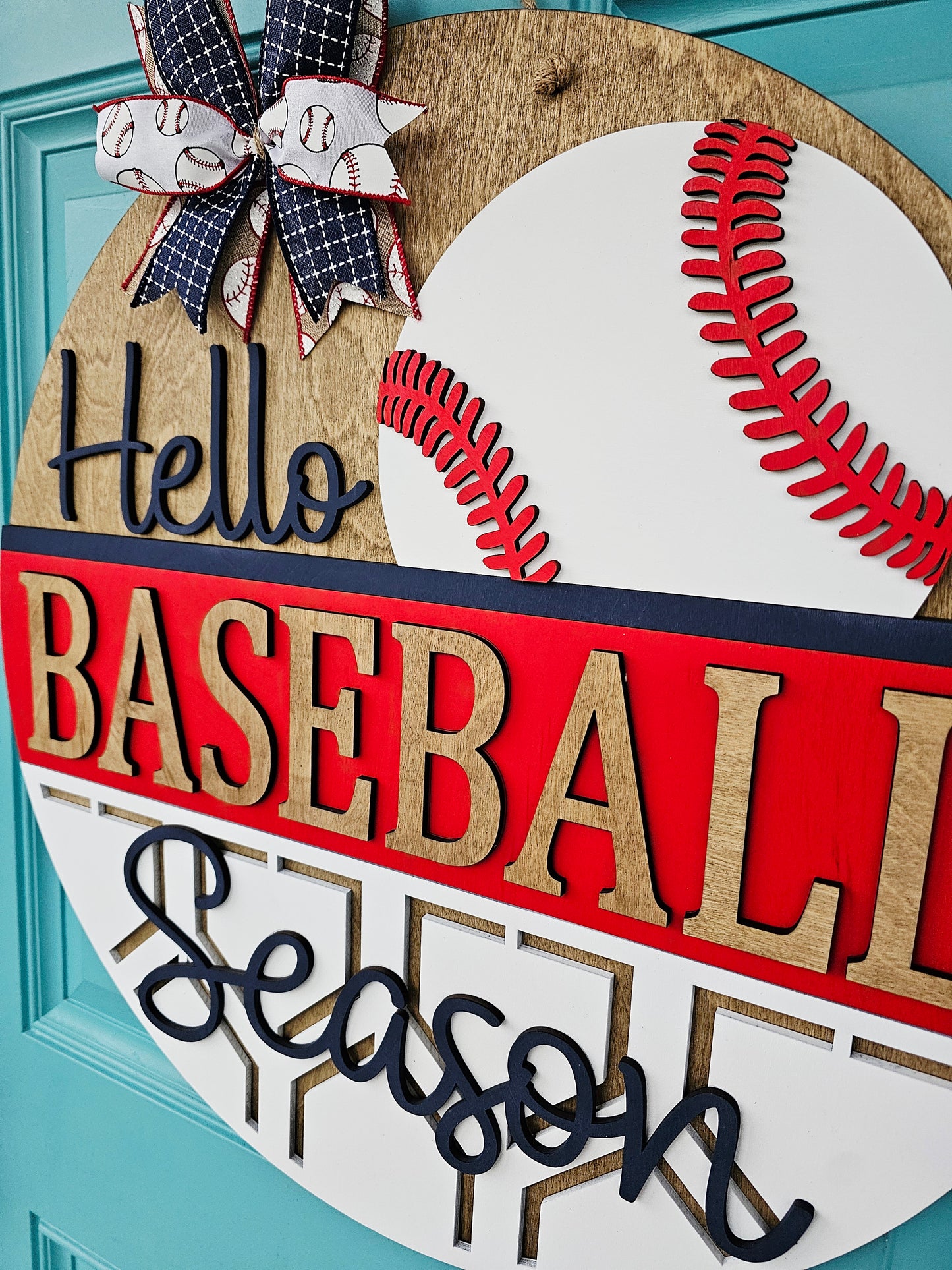 Hello Baseball Season Door Hanger