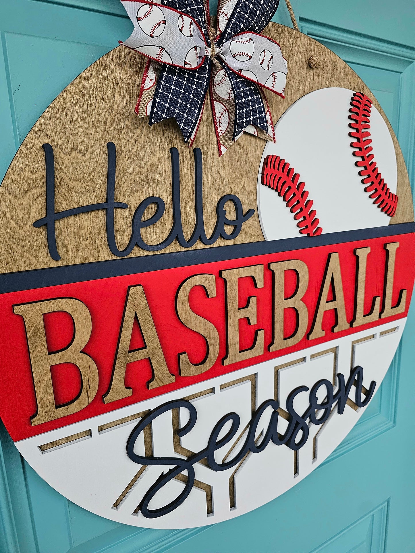 Hello Baseball Season Door Hanger