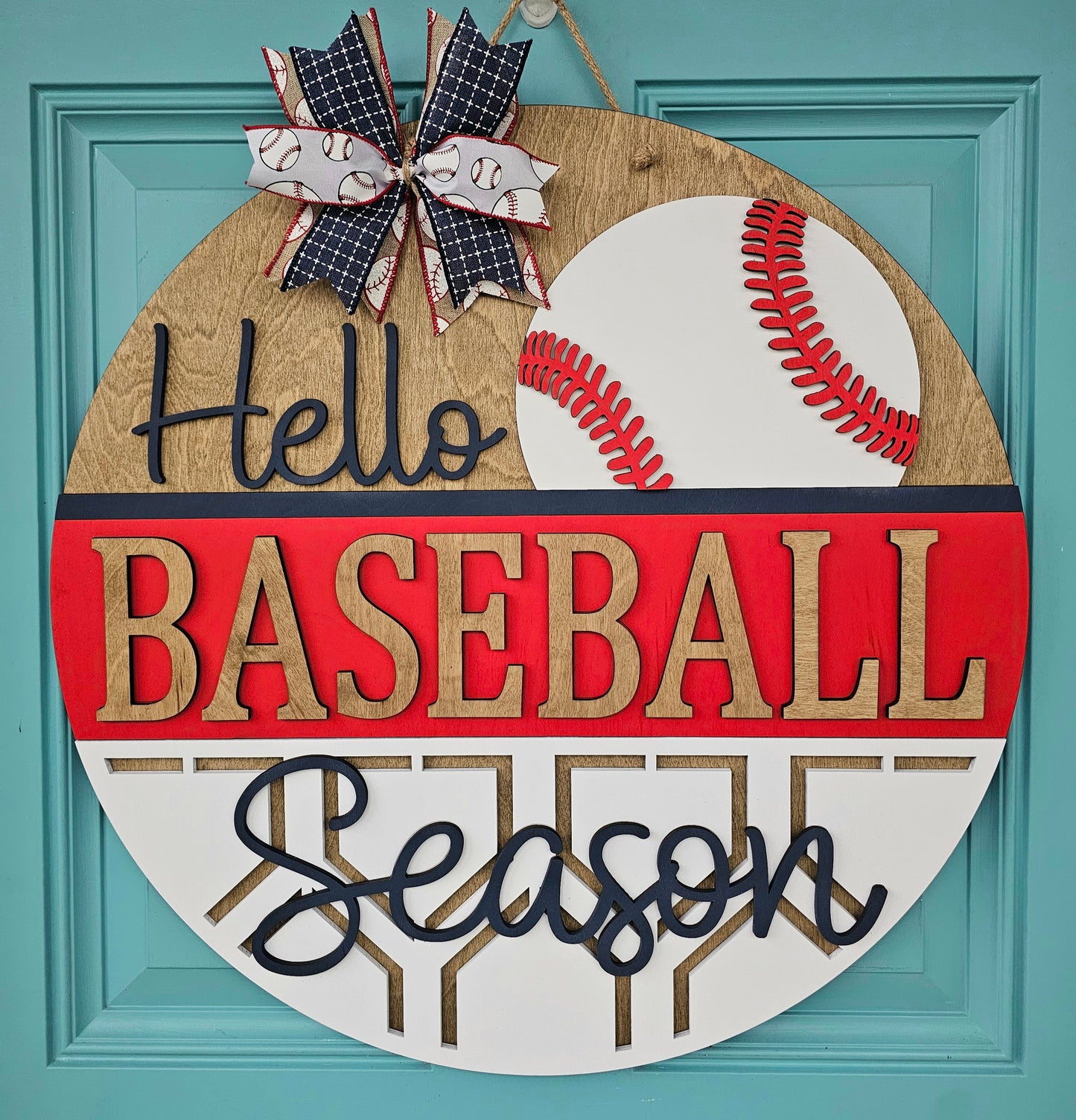 Hello Baseball Season Door Hanger