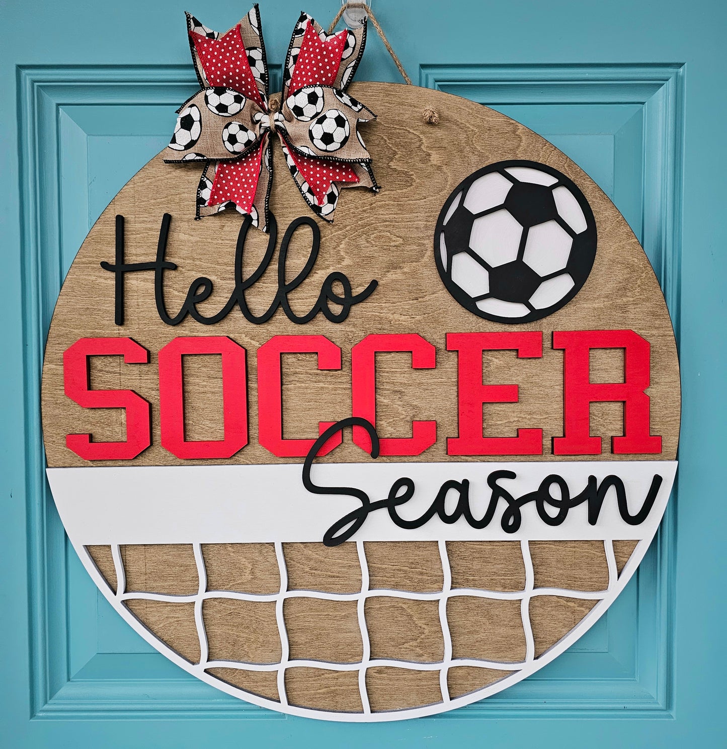 Hello Soccer Season Door Hanger