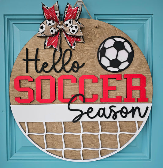 Hello Soccer Season Door Hanger