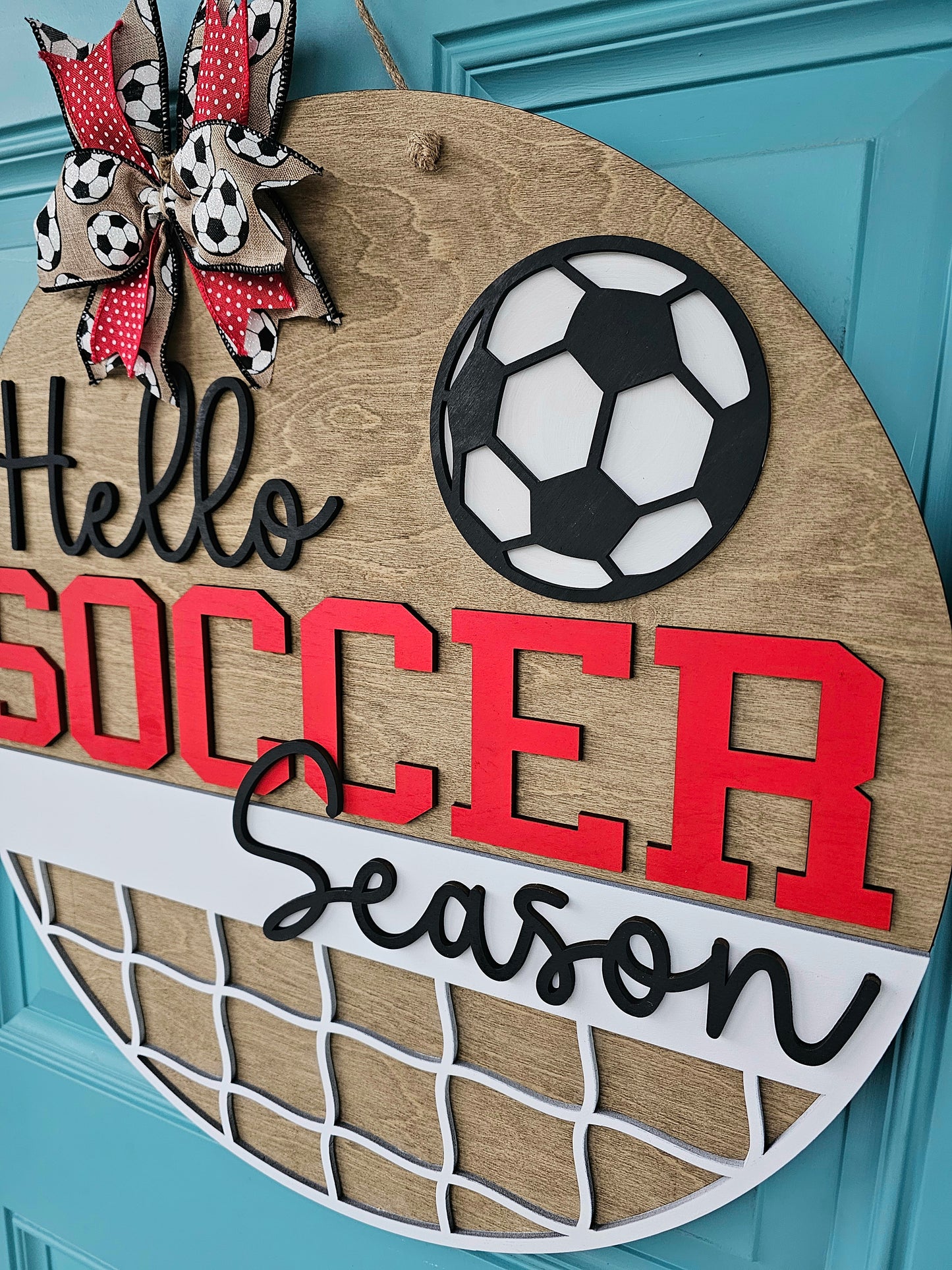 Hello Soccer Season Door Hanger