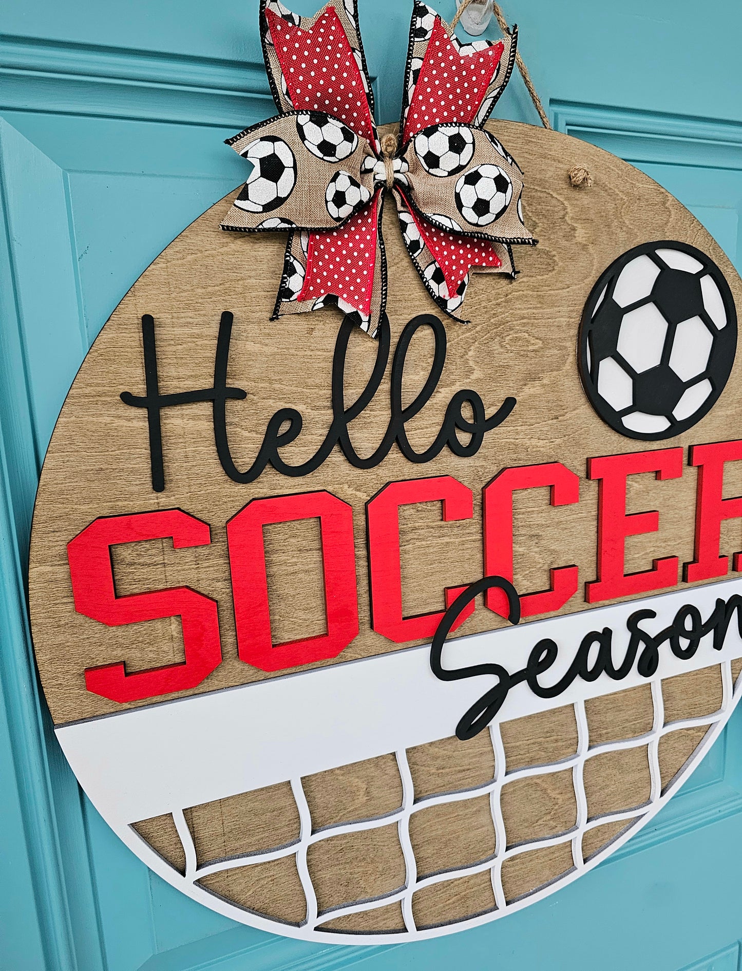 Hello Soccer Season Door Hanger