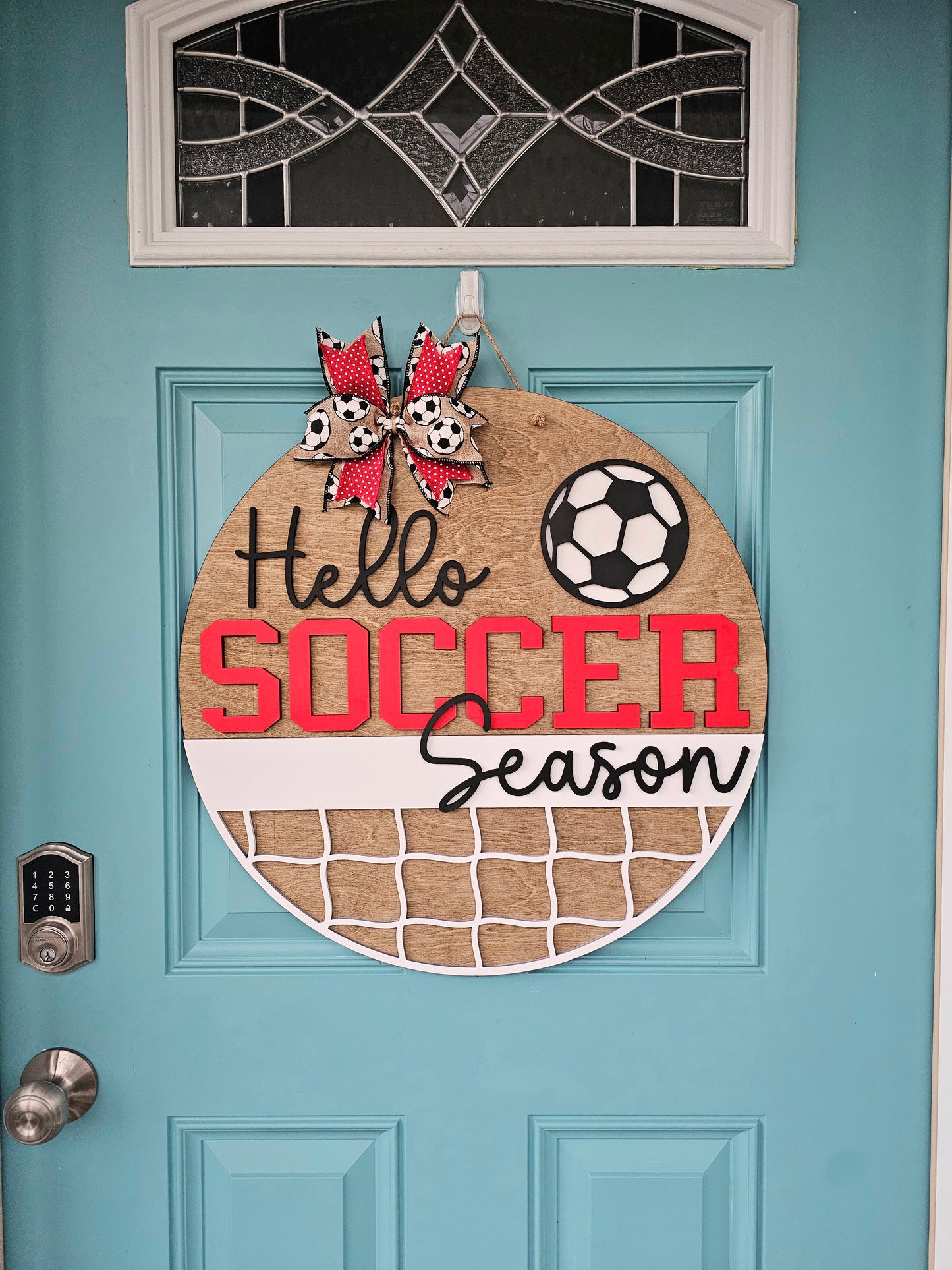Hello Soccer Season Door Hanger