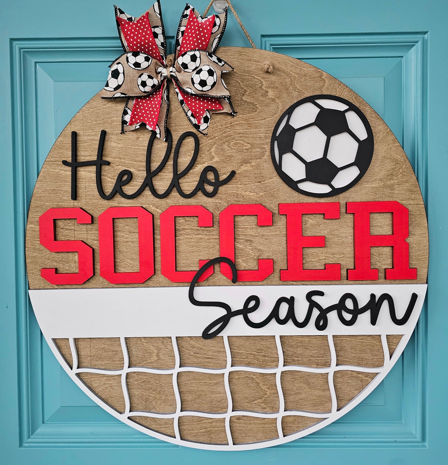 Hello Soccer Season Door Hanger