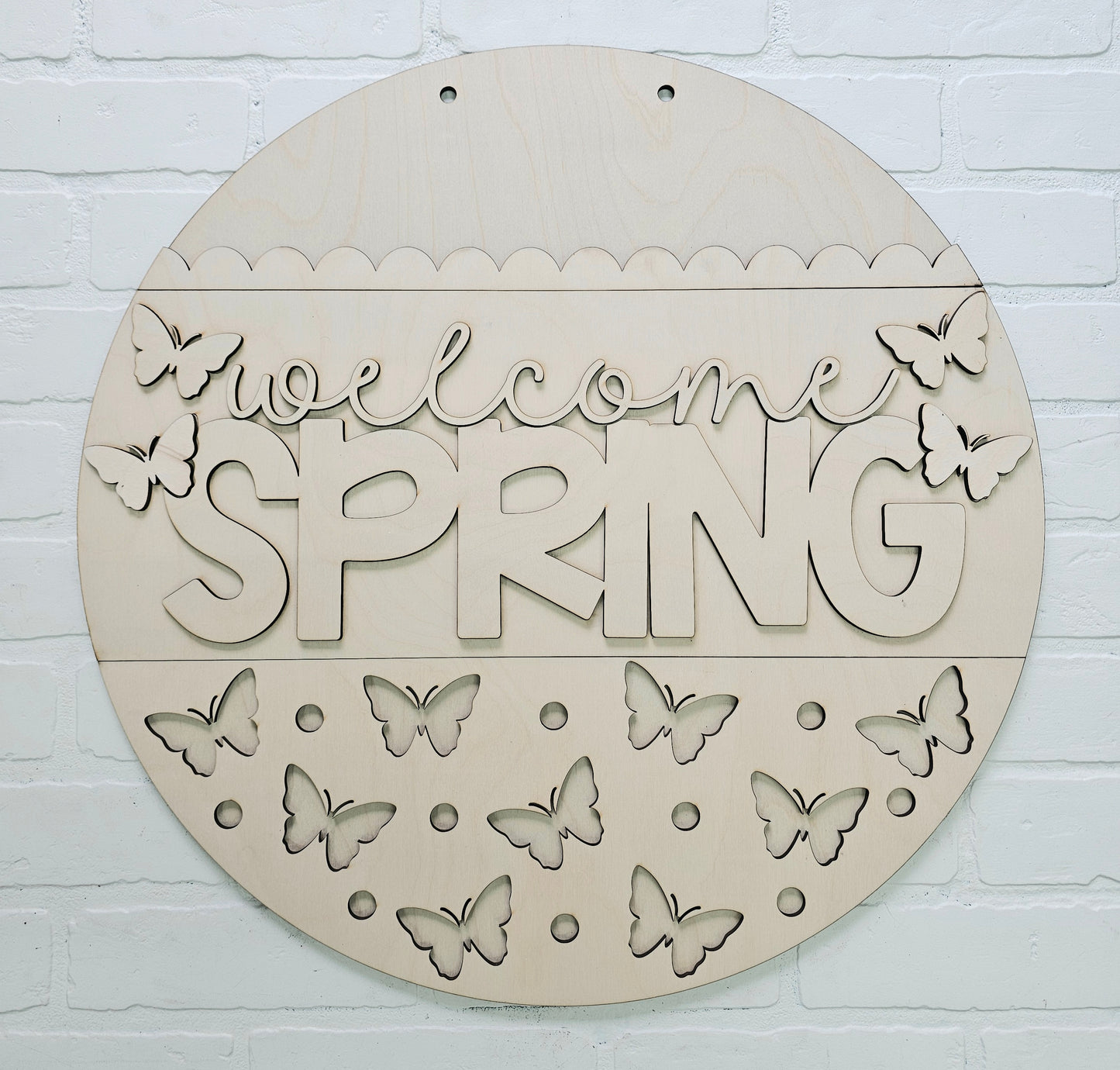 Welcome Spring Butterfly Door Hanger