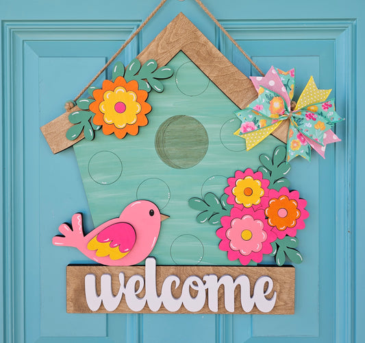 Birdhouse Shaped Door Hanger