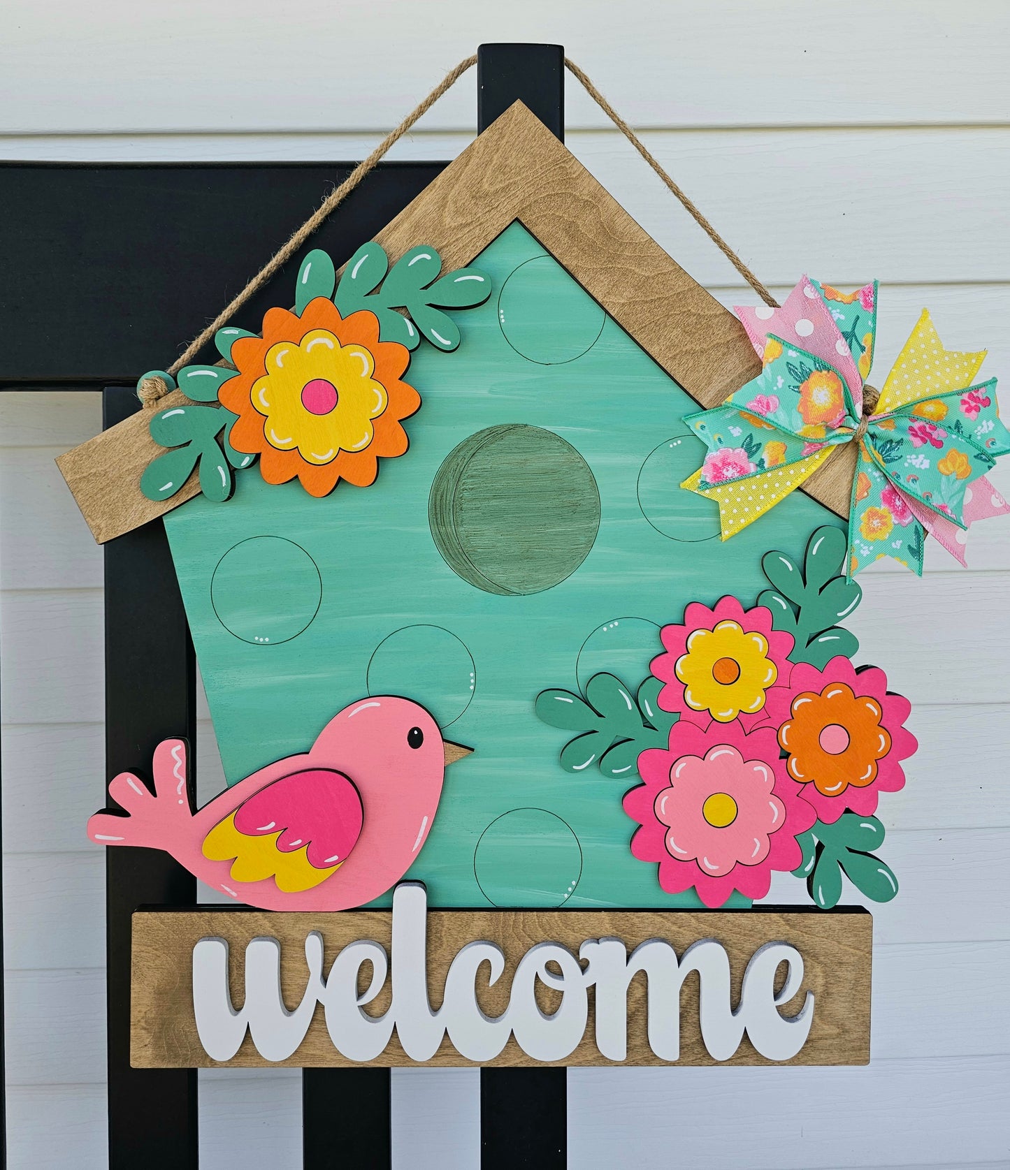 Birdhouse Shaped Door Hanger