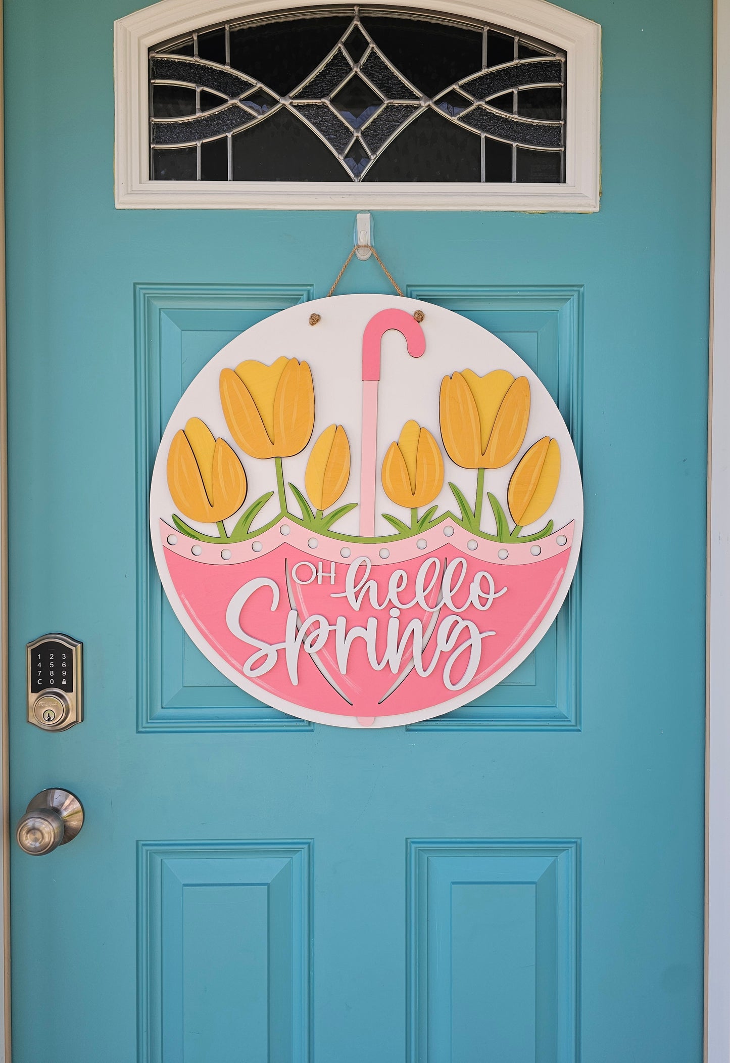 Oh Hello Spring Umbrella Door Hanger