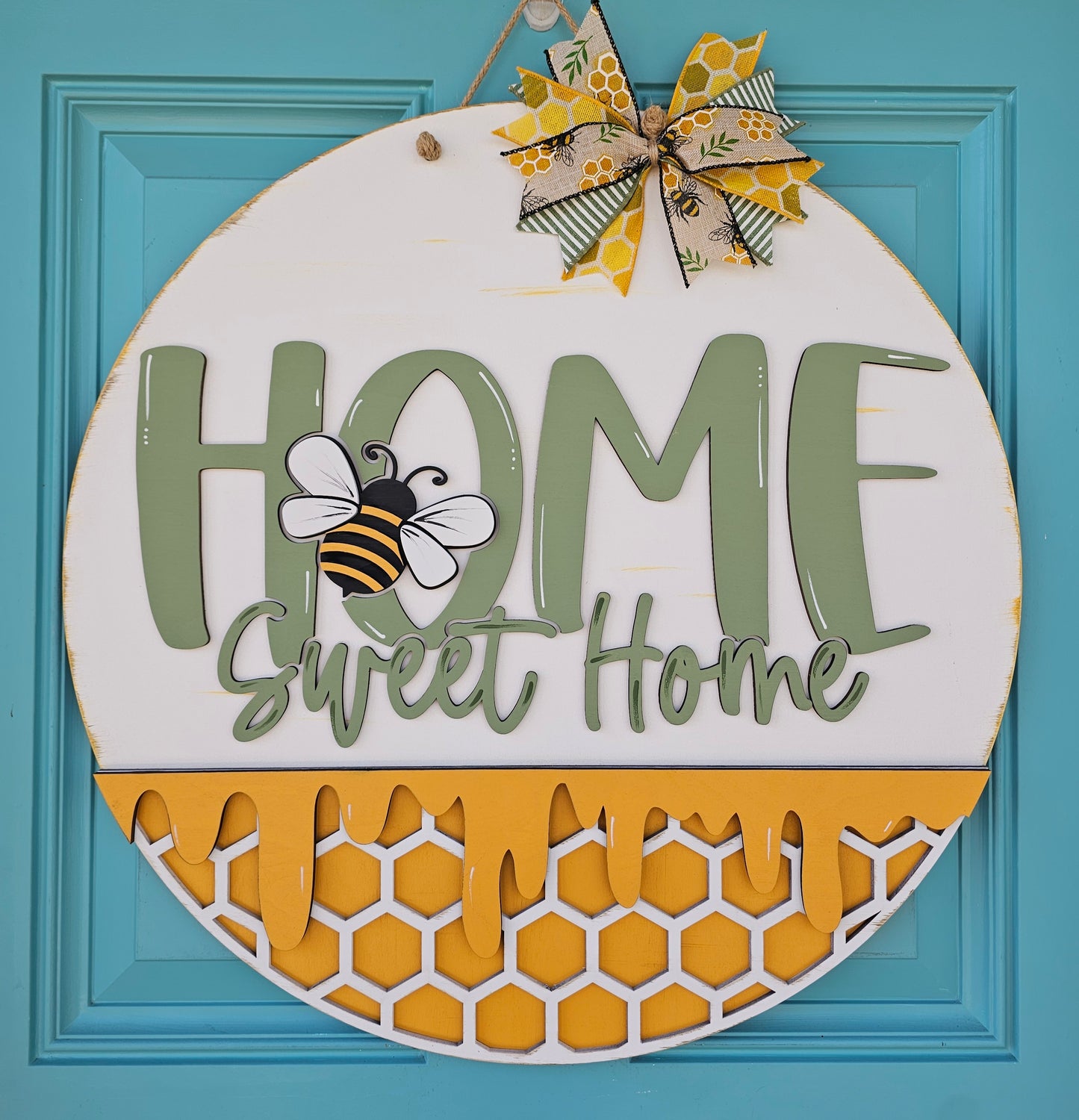 Home Sweet Home Honeycomb Bee Door Hanger