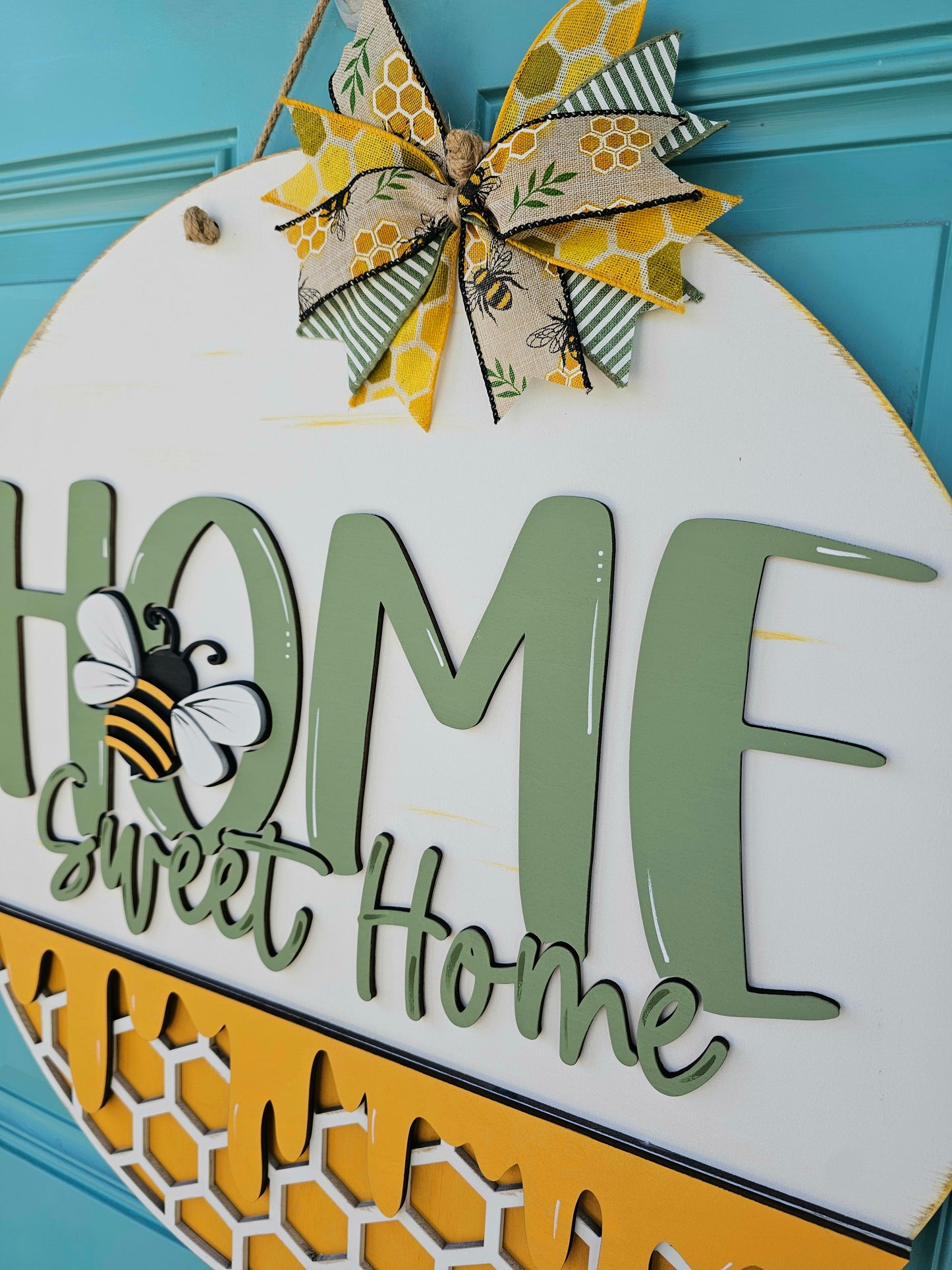 Home Sweet Home Honeycomb Bee Door Hanger