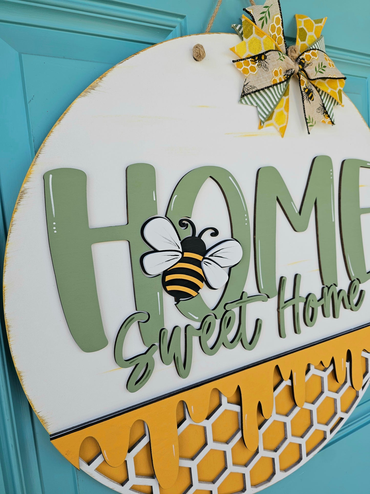 Home Sweet Home Honeycomb Bee Door Hanger