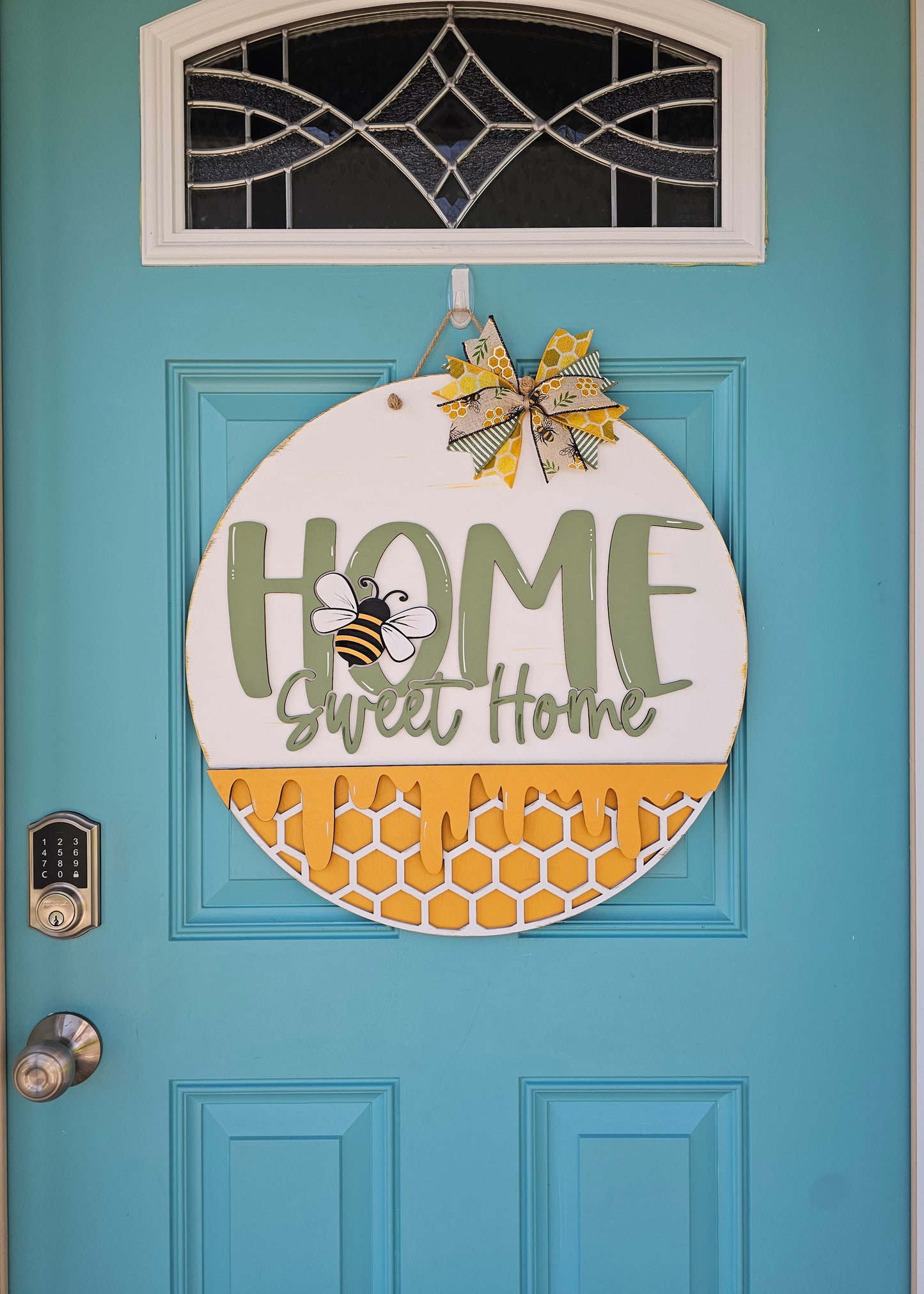 Home Sweet Home Honeycomb Bee Door Hanger