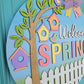 Welcome Spring Birdhouse Door Hanger