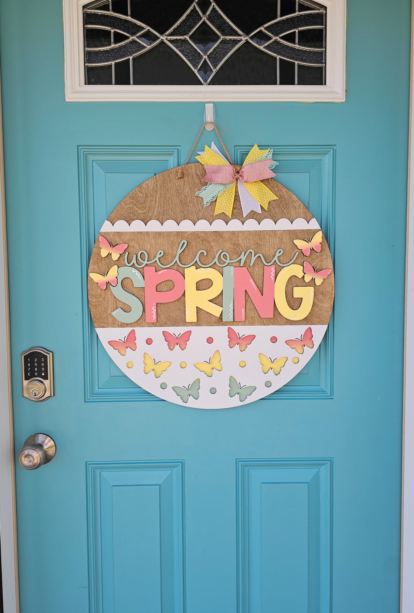 Welcome Spring Butterfly Door Hanger