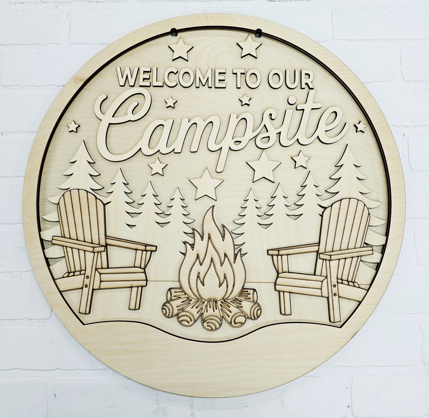 Welcome to our Campsite Fire Door Hanger