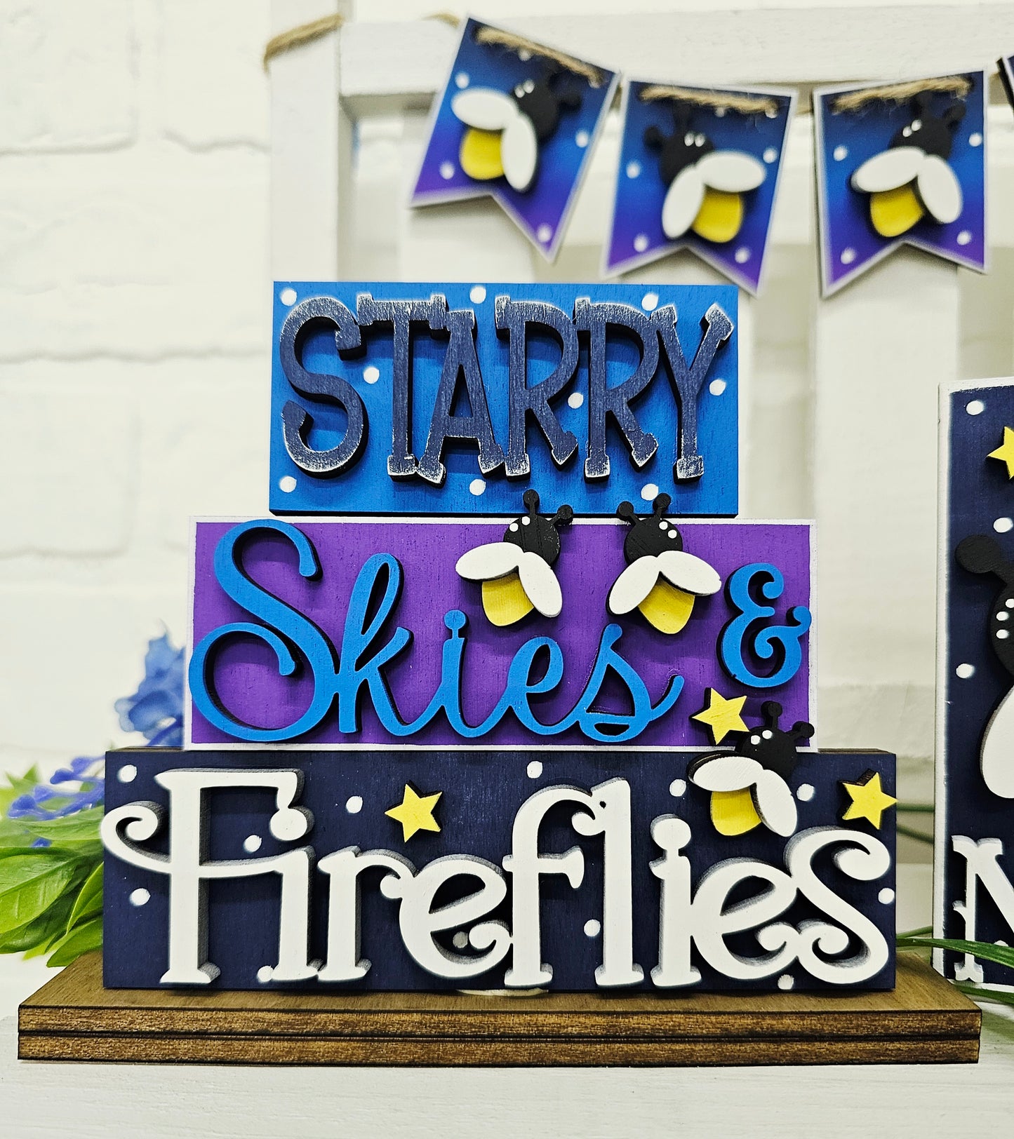 Summer Fireflies Tiered Tray Set