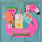 Summer Flamingo Floaty Door Hanger