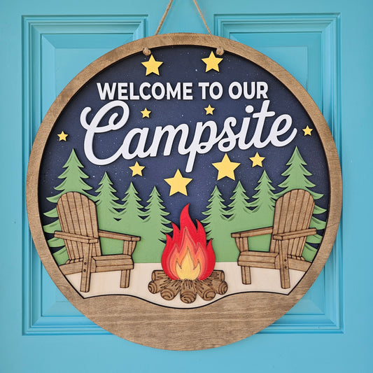 Welcome to our Campsite Fire Door Hanger
