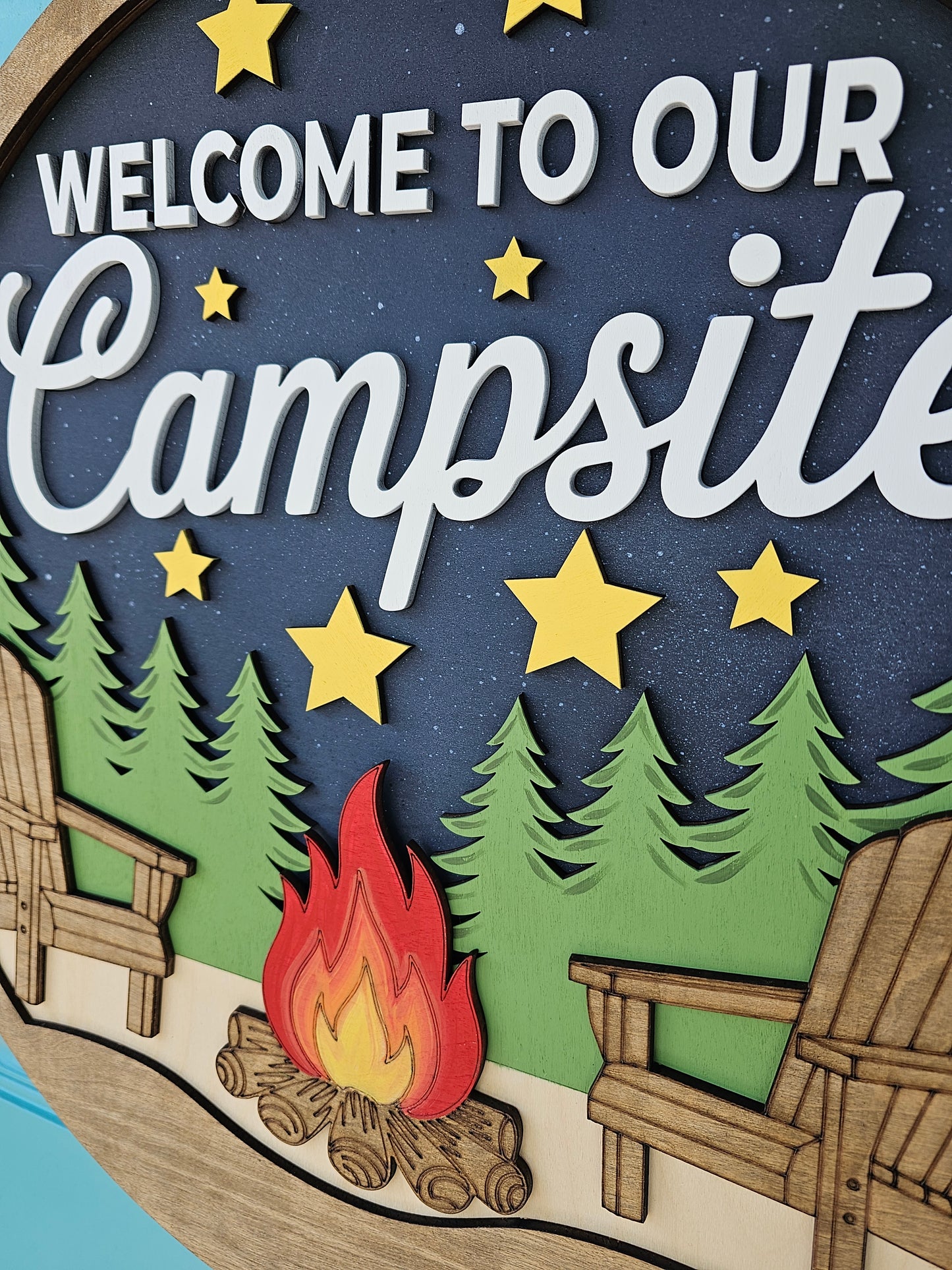 Welcome to our Campsite Fire Door Hanger