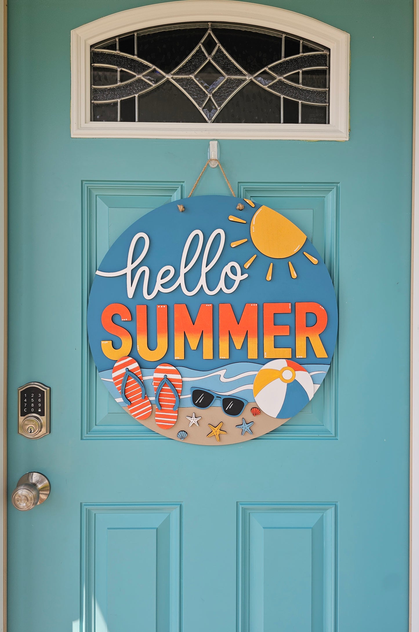 Hello Summer Sunny Beach Door Hanger
