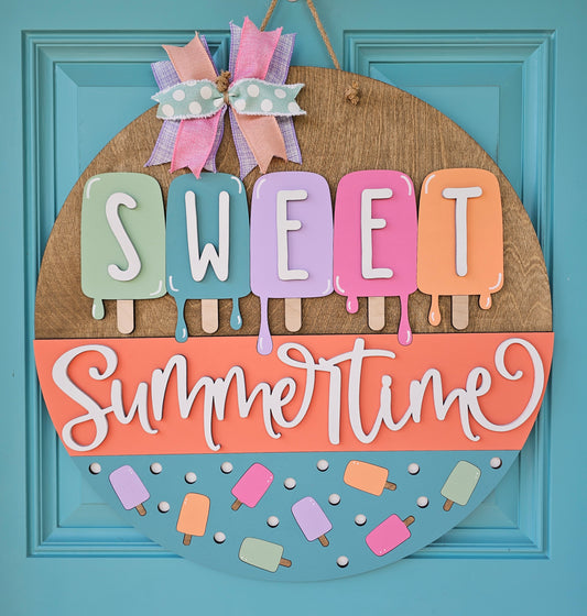 Sweet Summertime Popsicles Door Hanger