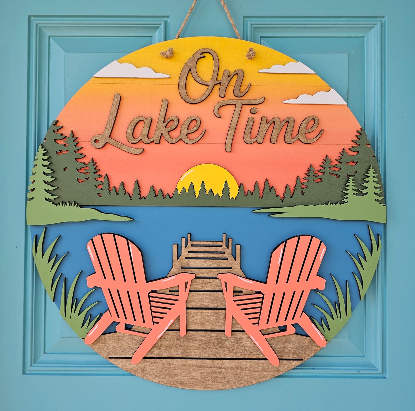 On Lake Time Door Hanger