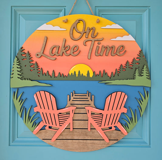 On Lake Time Door Hanger