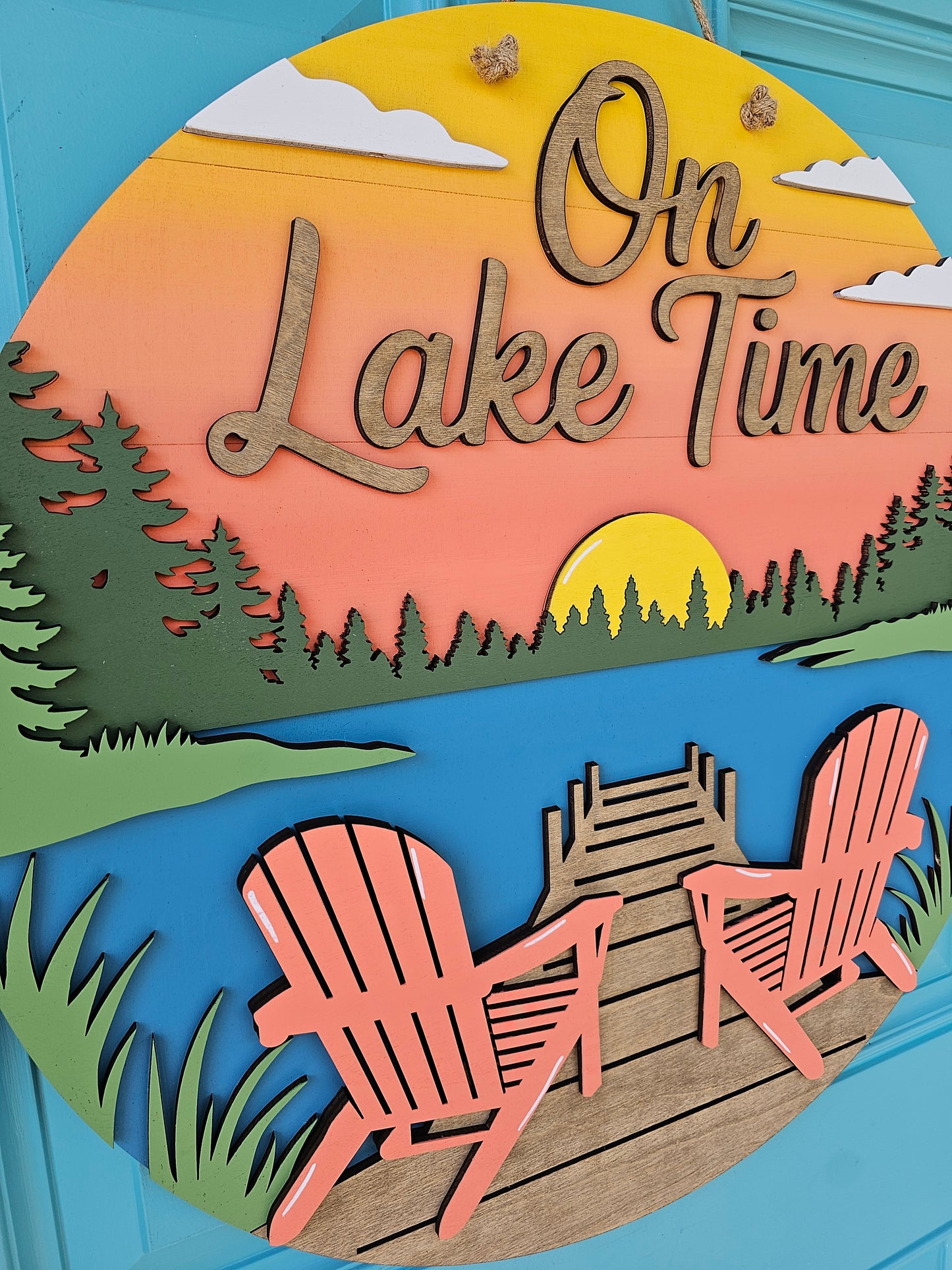 On Lake Time Door Hanger