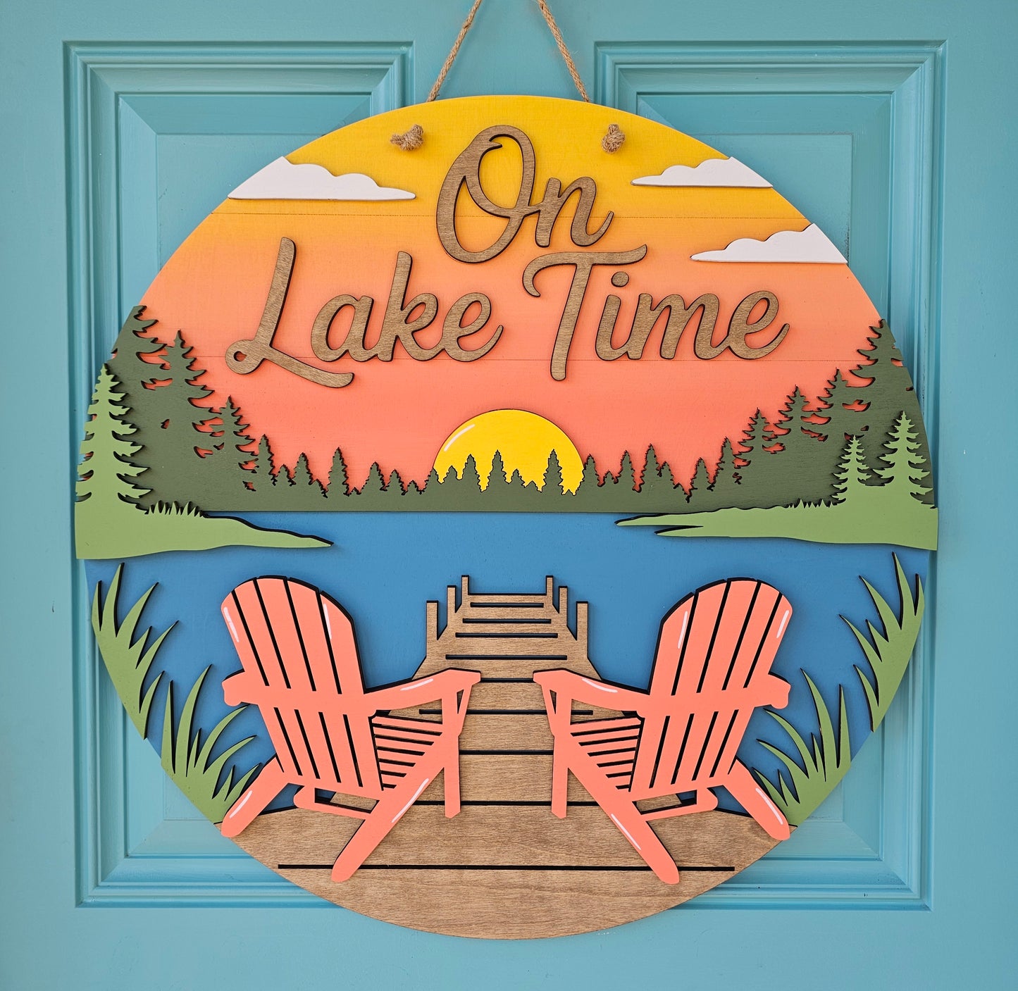 On Lake Time Door Hanger
