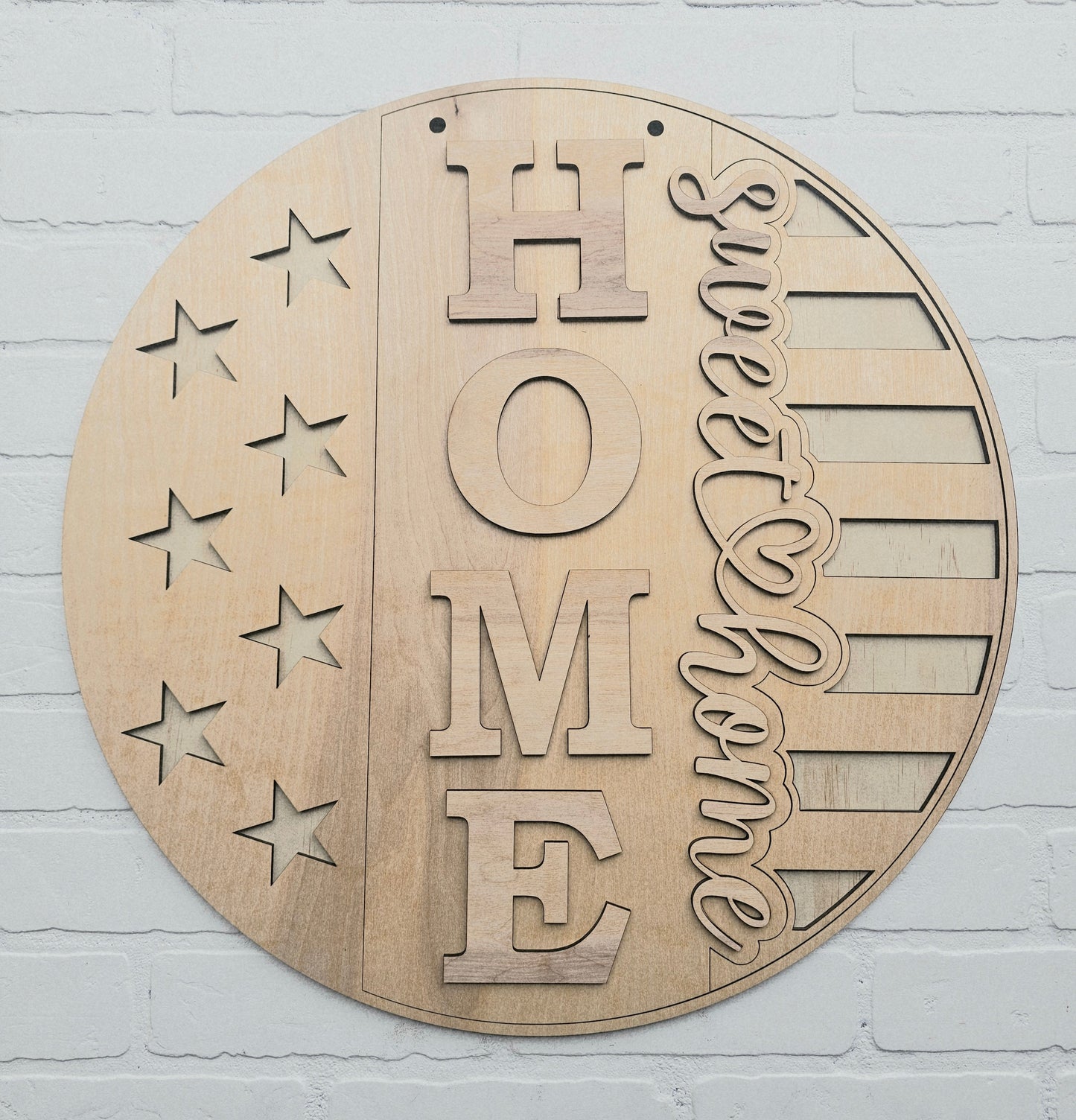 Patriotic Home Sweet Home Flag Door Hanger