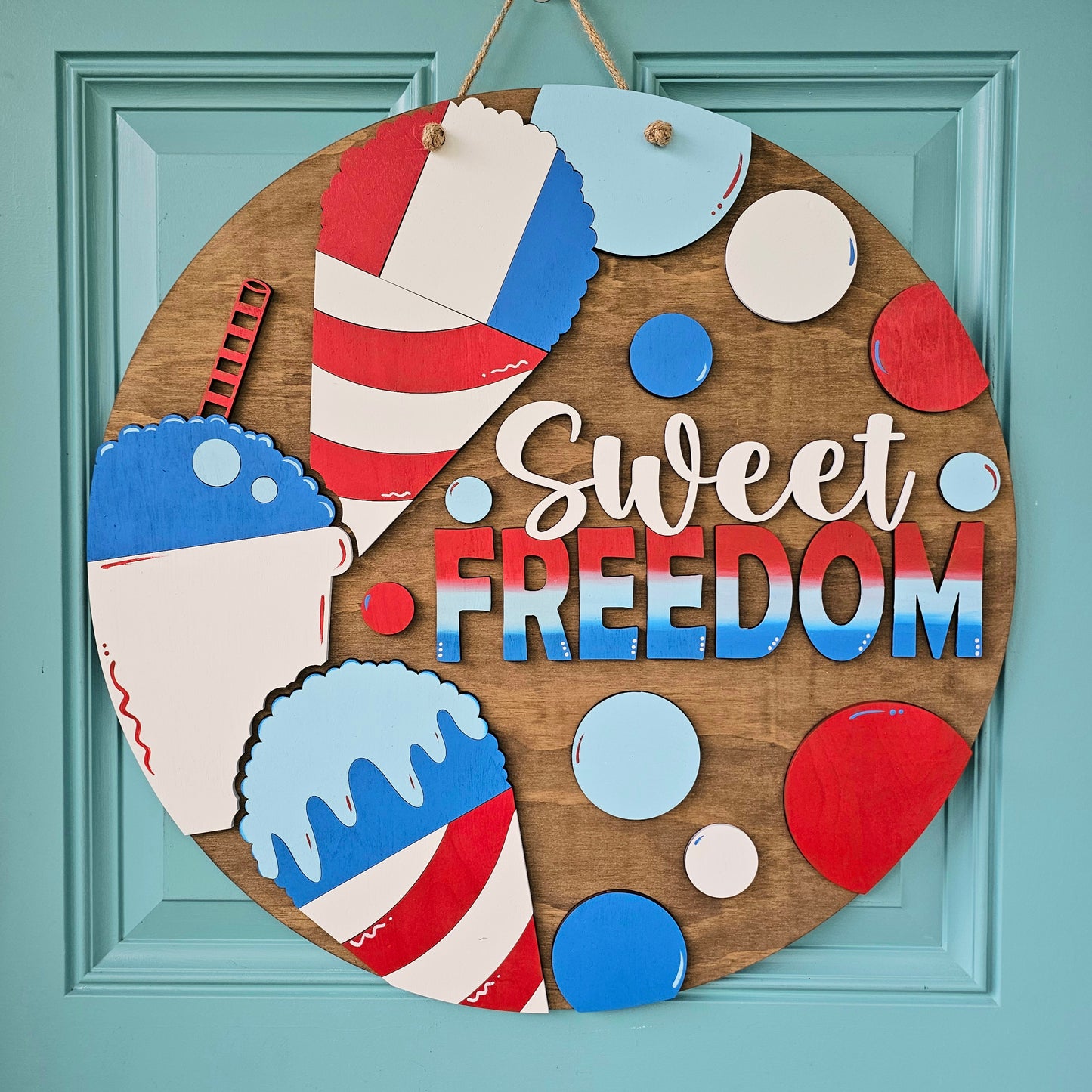 Sweet Freedom Snow Cone Door Hanger