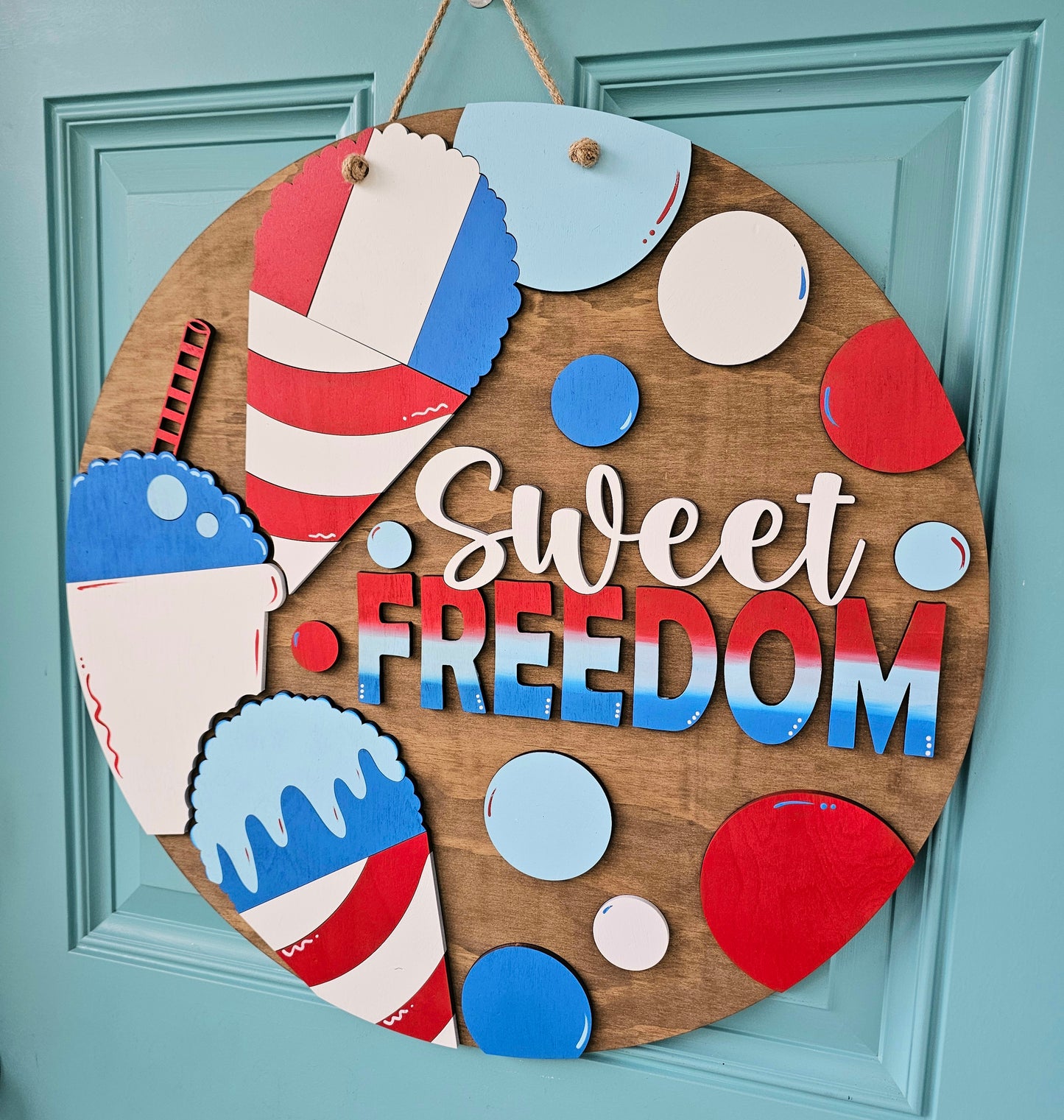 Sweet Freedom Snow Cone Door Hanger