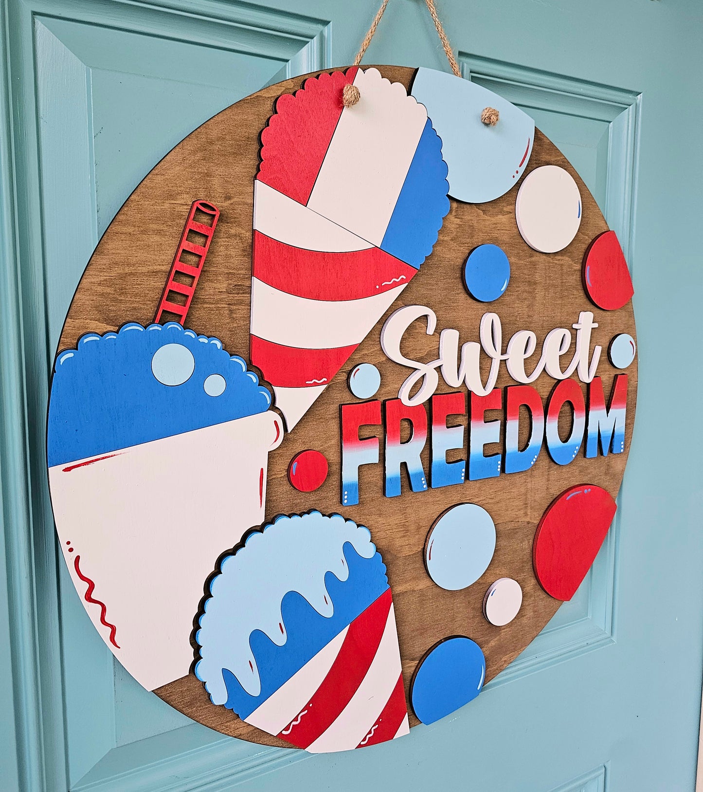 Sweet Freedom Snow Cone Door Hanger