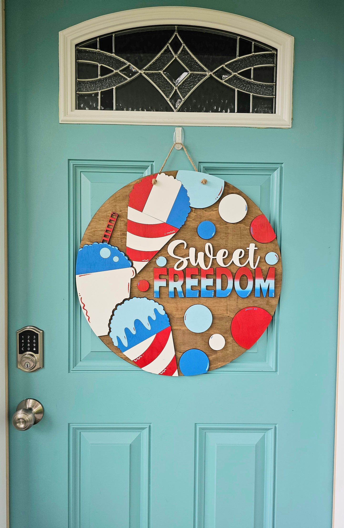 Sweet Freedom Snow Cone Door Hanger