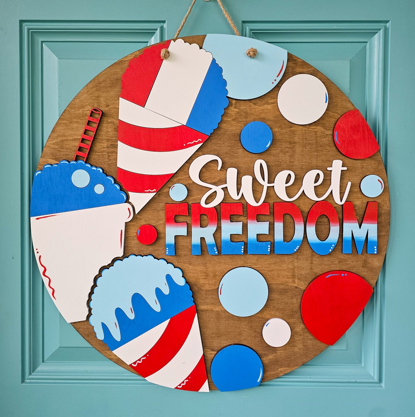 Sweet Freedom Snow Cone Door Hanger