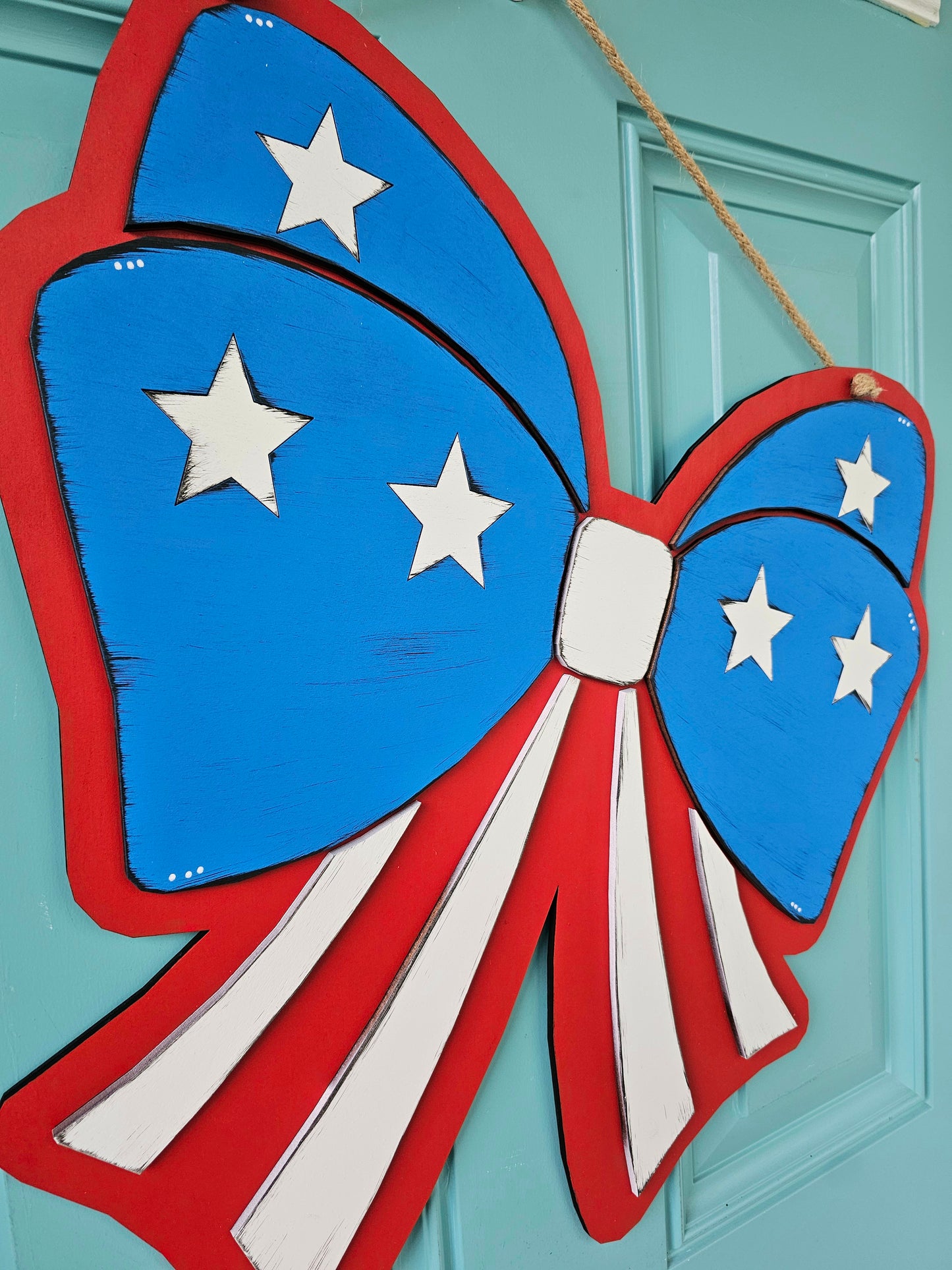 Patriotic Bow Door Hanger
