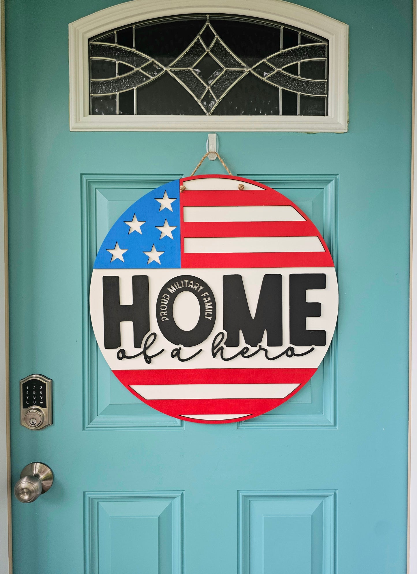 Home of a Hero-Proud Military Family Door Hanger