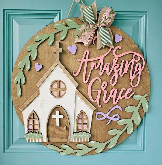Amazing Grace Church Door Hanger